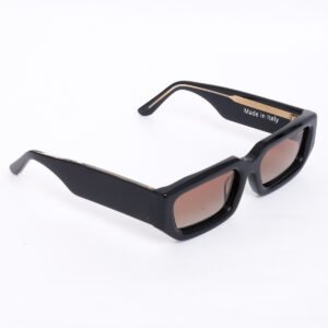 Black-Orange Luxury Handmade Brand Designer Rectangle Unisex Sunglasses