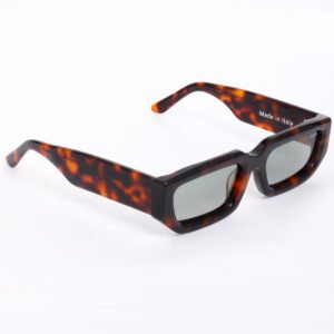Leopard-Green Luxury Italian Handmade Brand Designer Rectangle Unisex Sunglasses
