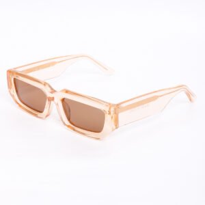 Champagne-Brown Luxury Italian Handmade Brand Designer Rectangle Unisex Sunglasses